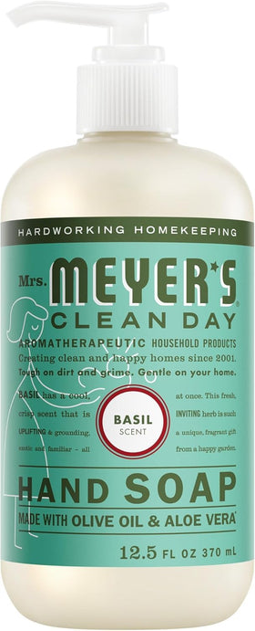 Mrs. MEYER'S soap texture with olive oil and aloe visual emphasizing moisturizing ingredients