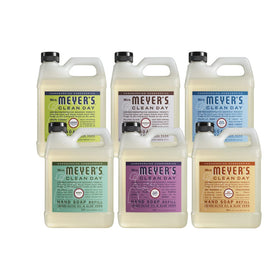 Mrs. MEYER'S front label of the six-scent refill pack showing variety and convenience