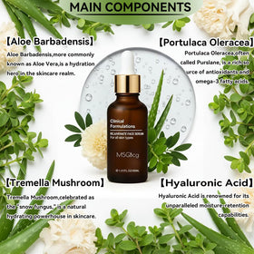 MSGBcg serum spread on hand illustrating fast absorption and hydration