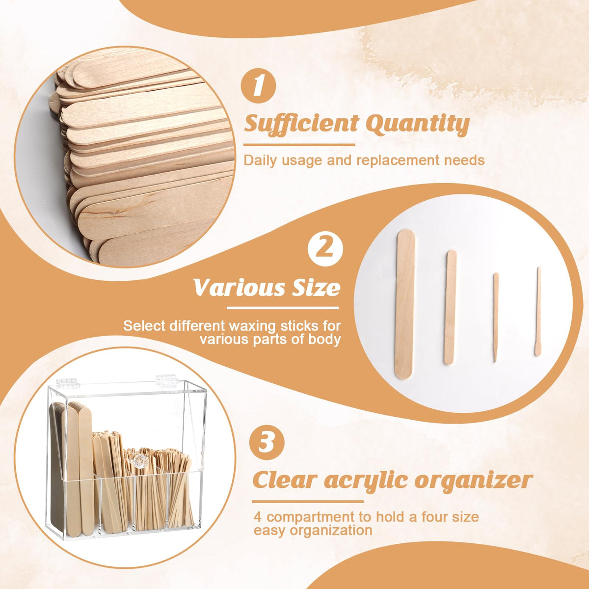 MSHUNKEJI medium and flat sticks arranged for versatile application benefit