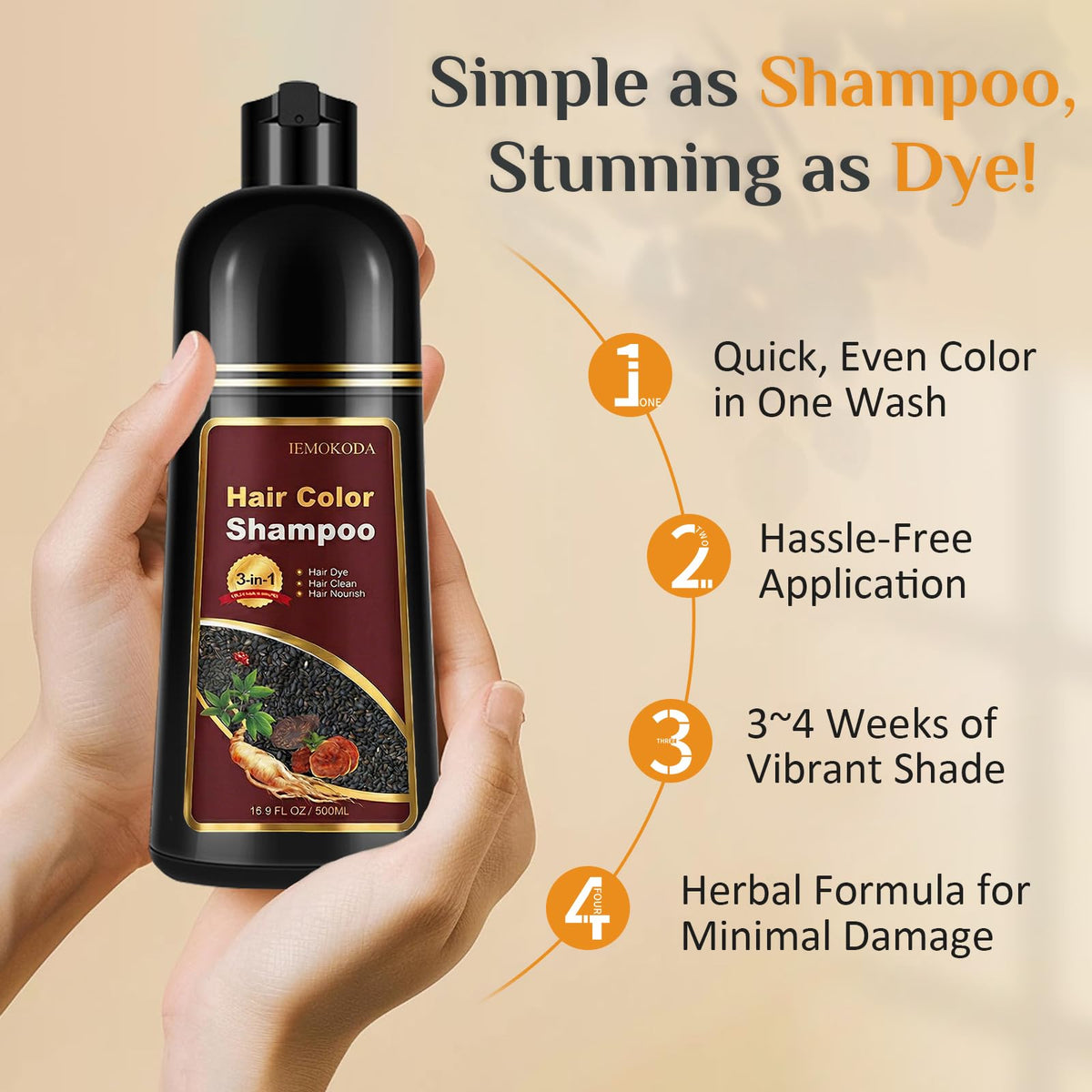 Msktasy applying color shampoo in shower demonstrating easy at-home use