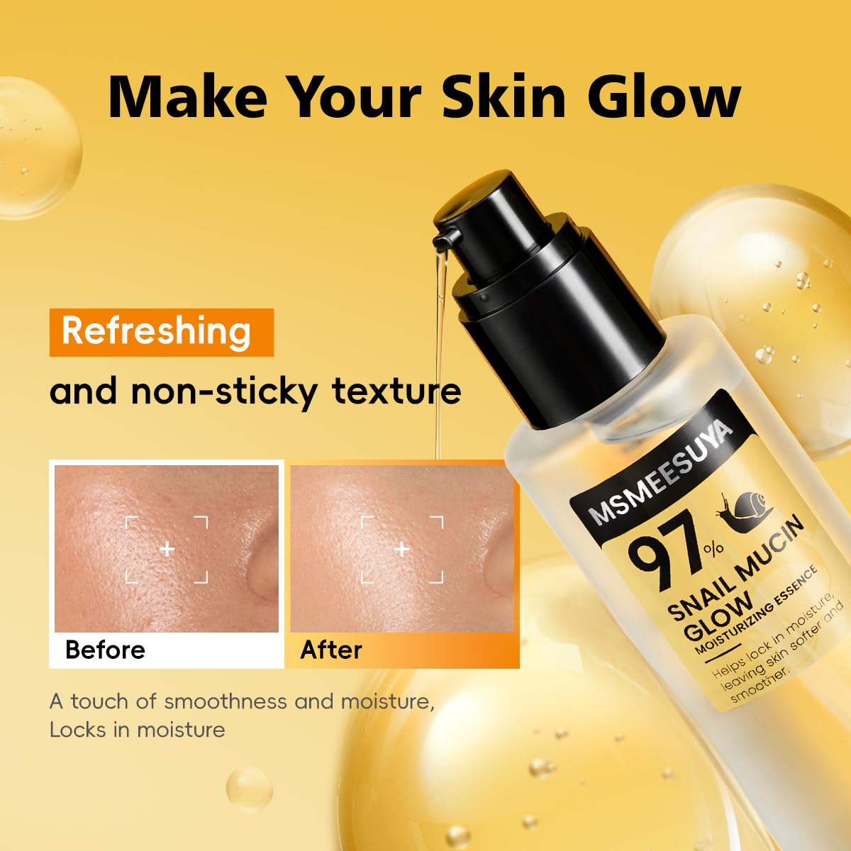 MSMEESUYA model applying serum demonstrating smooth, quick absorption