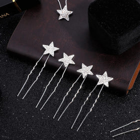MTLEE hair pins used in a bridal updo adding sparkle to the hairstyle