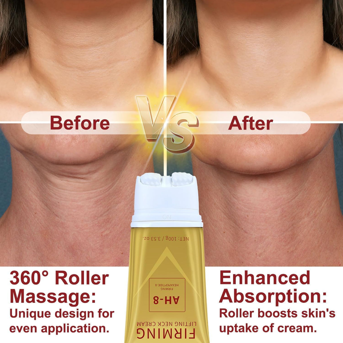 Mtmult AH-8 open jar showing rich cream for improved skin elasticity
