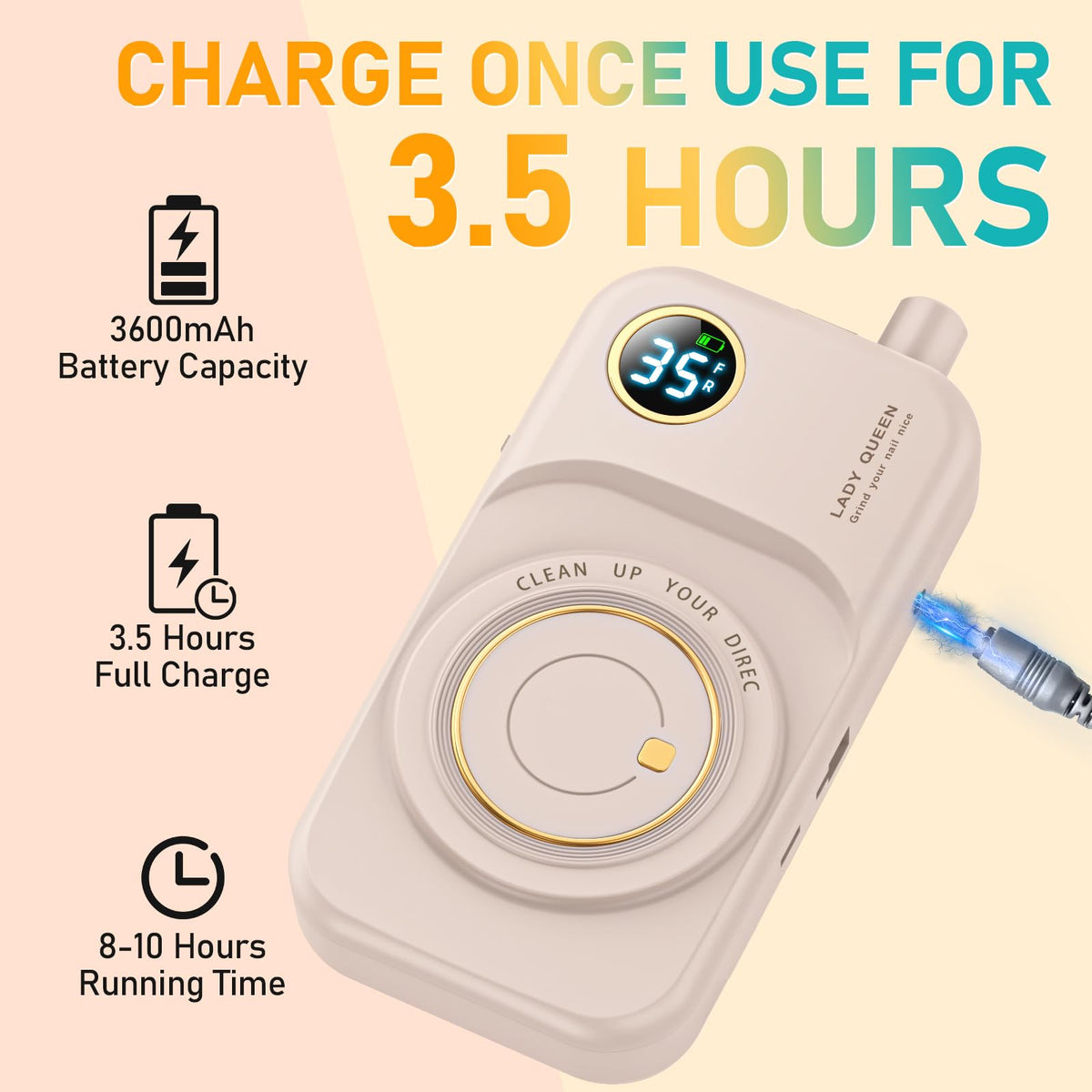 mUGLE LCD display showing speed and battery level for easy monitoring