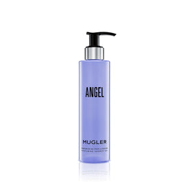Mugler Angel front bottle showing branded label and blue gel for aesthetic appeal