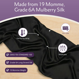 Mulberry Park Silks scarf beside hand to show 36 inch scale and coverage benefit