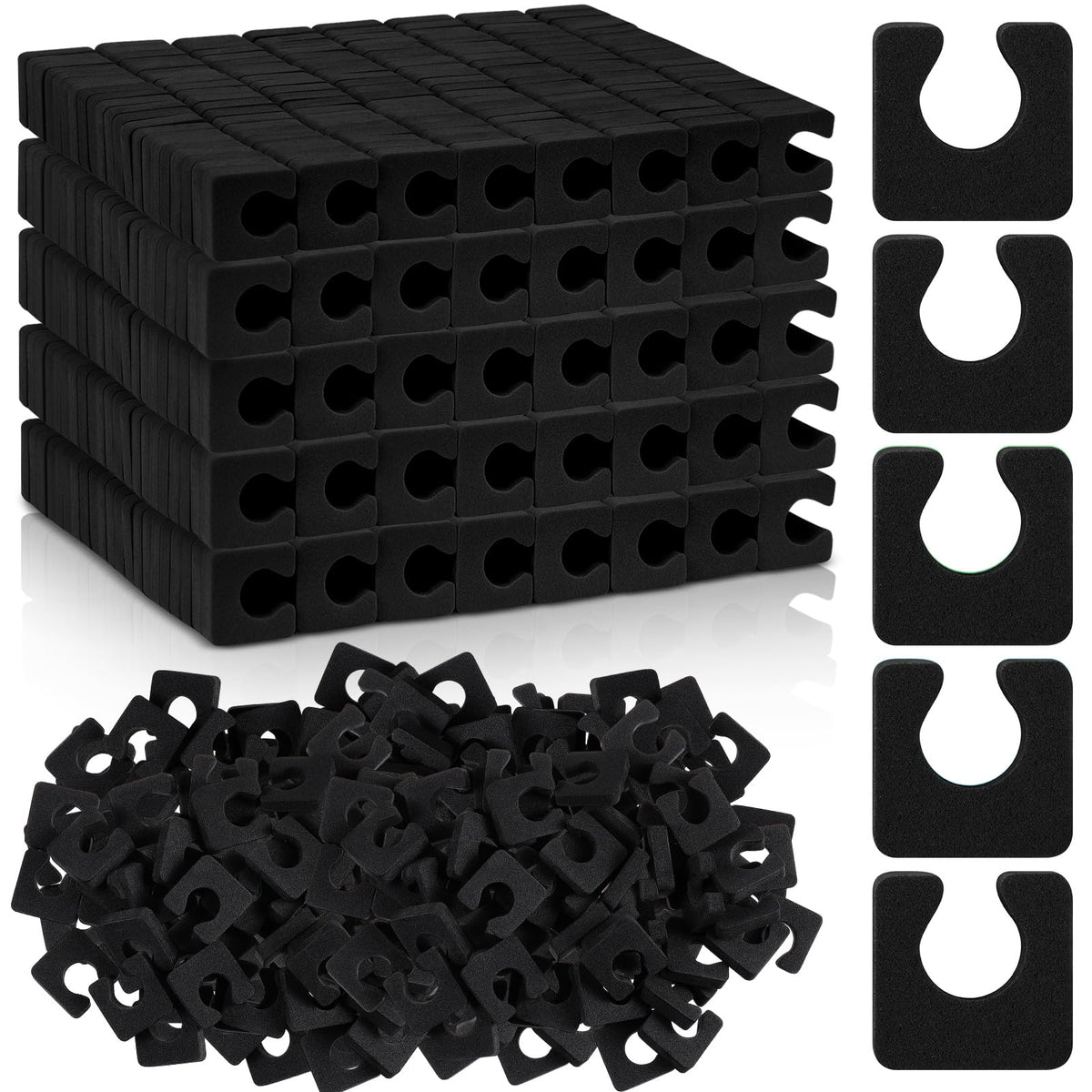 Mumufy front packaging showing many black foam toe separators for bulk use