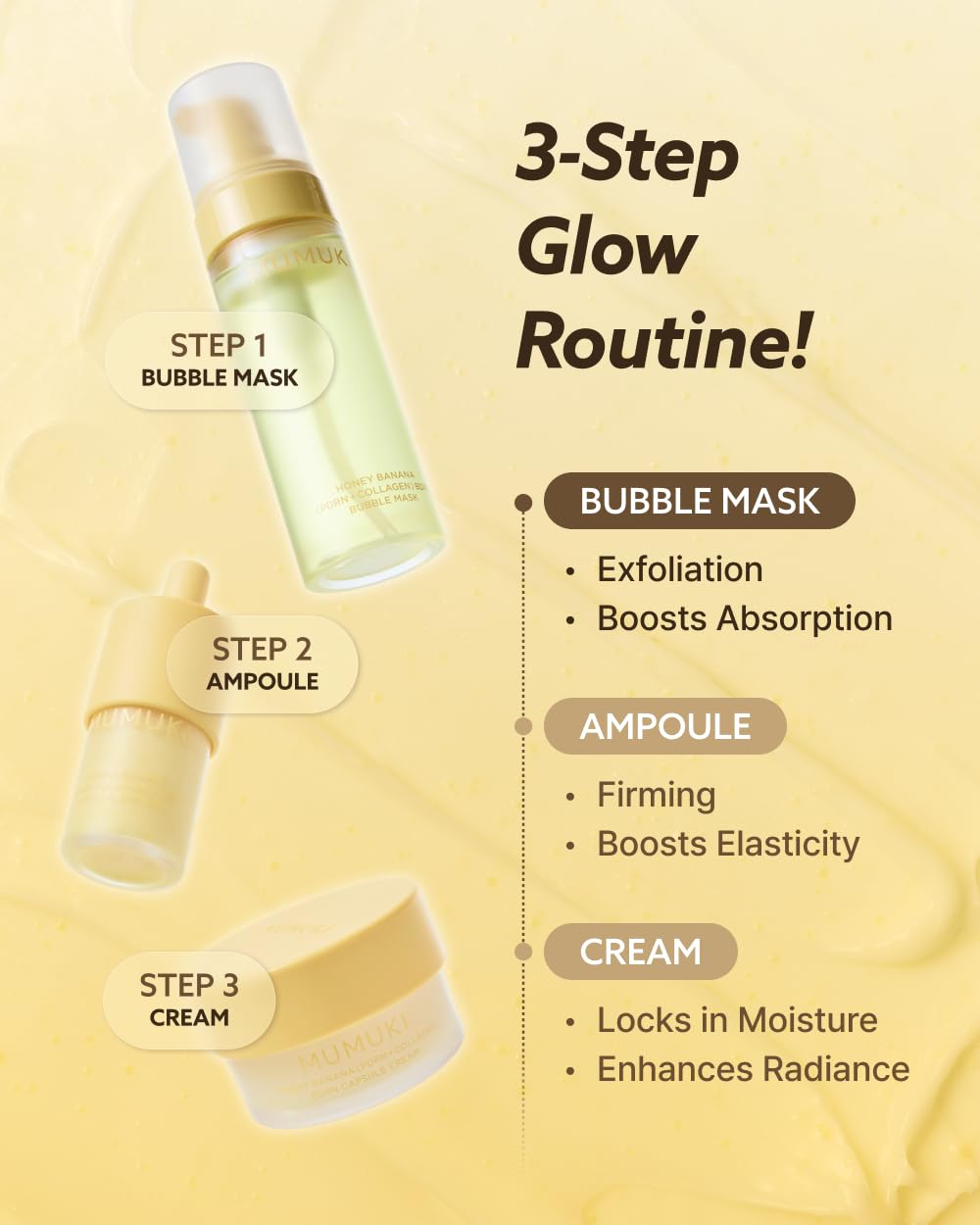 MUMUKI before and after skin texture comparison illustrating smoothing benefits