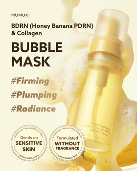 MUMUKI pump dispensing micro-bubbles demonstrating gentle foam action benefit