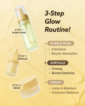 MUMUKI ampoule paired with Bubble Mask illustrating regimen synergy benefit