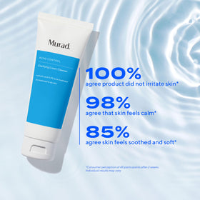Murad applying cleanser to damp skin showing gentle pore care
