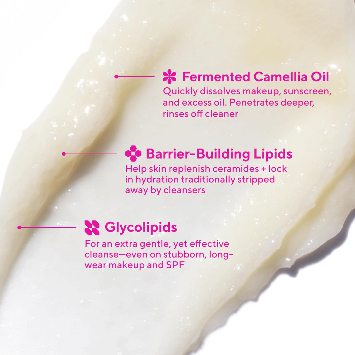 Murad balm-to-oil texture close-up demonstrating creamy melt
