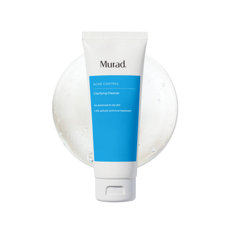 Murad front packaging of clarifying cleanser shows product name and benefit