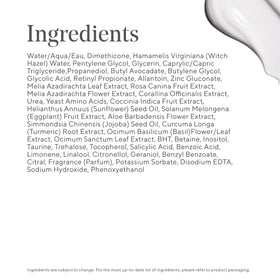 Murad label ingredient close-up showing active acids for refined texture