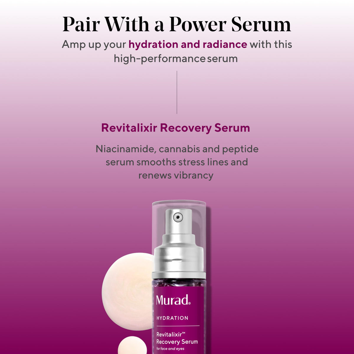 Murad cream being absorbed into skin illustrating fast absorption and non-greasy finish