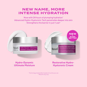 Murad cream on model's cheek showing dewy, hydrated-looking skin after use