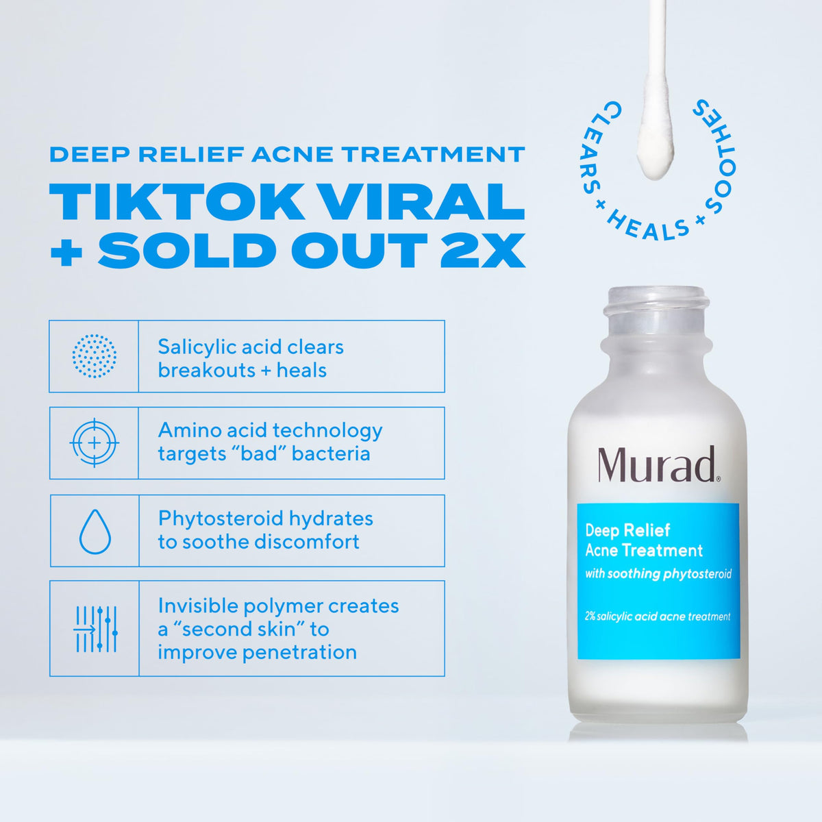 Murad clear liquid droplet close-up showing thin texture for quick absorption