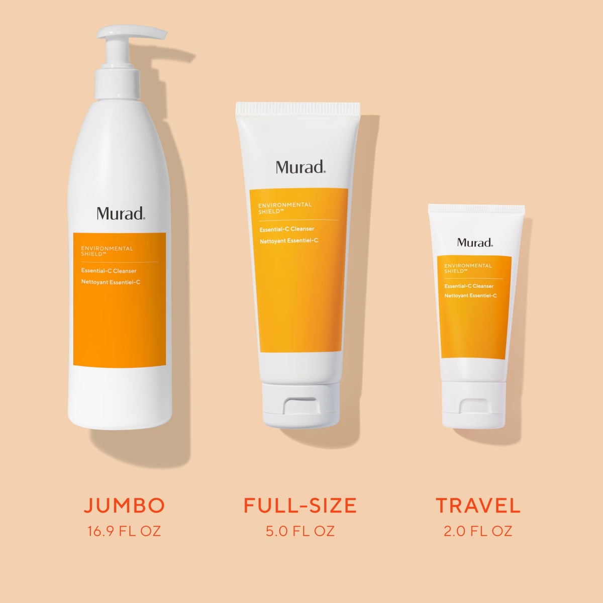 Murad bottle held in hand to show 16.9 fl oz scale and professional sizing benefit