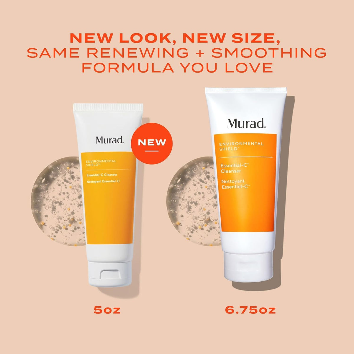 Murad bottle in hand for scale, shows portable 5.0 fl oz size convenience