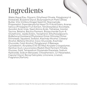 Murad ingredient label close-up, showcases vitamin C and ceramide benefits