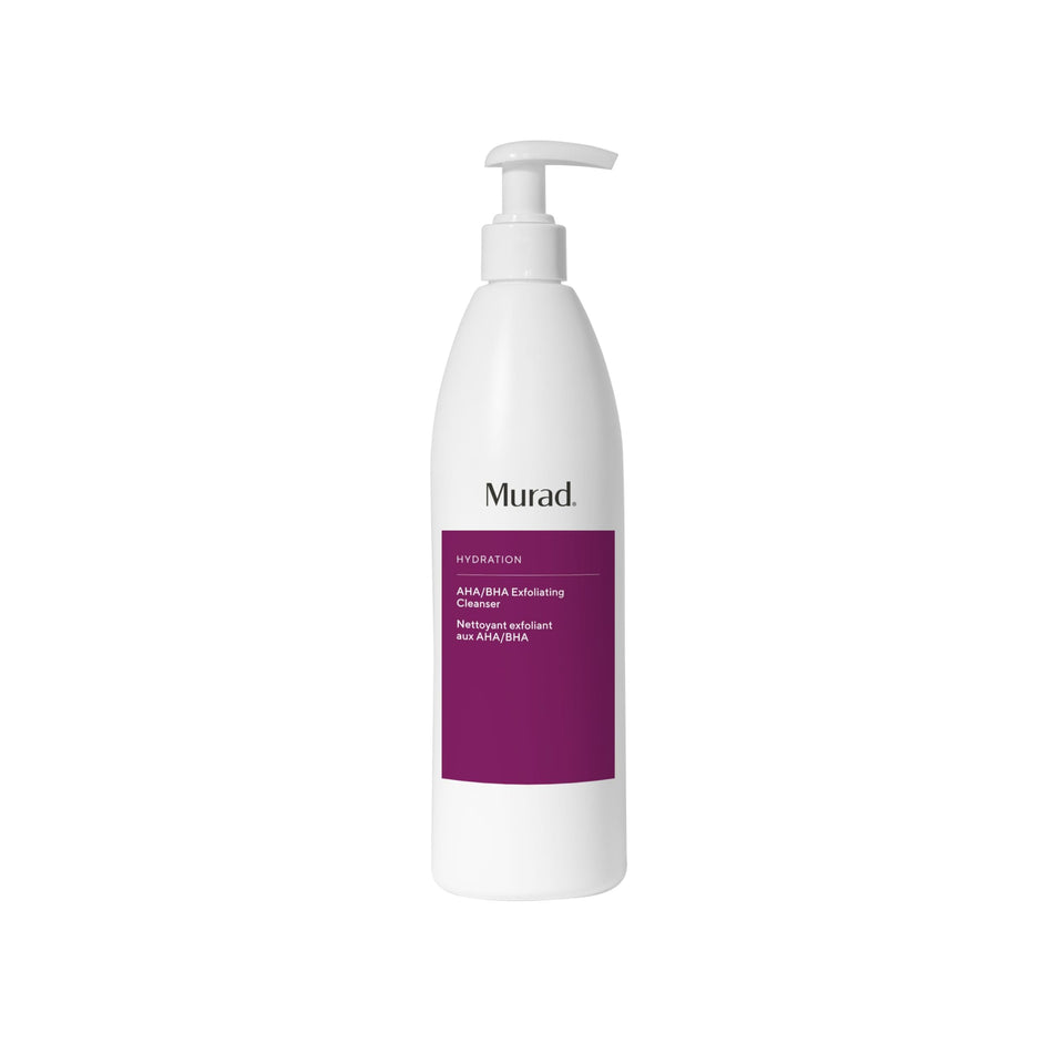 Murad exfoliating cleanser front packaging showing label and creamy formula benefits