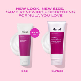 Murad cleanser poured onto towel illustrating easy rinse-off