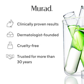 Murad serum on bathroom vanity staged lifestyle scene showing nightly routine benefit