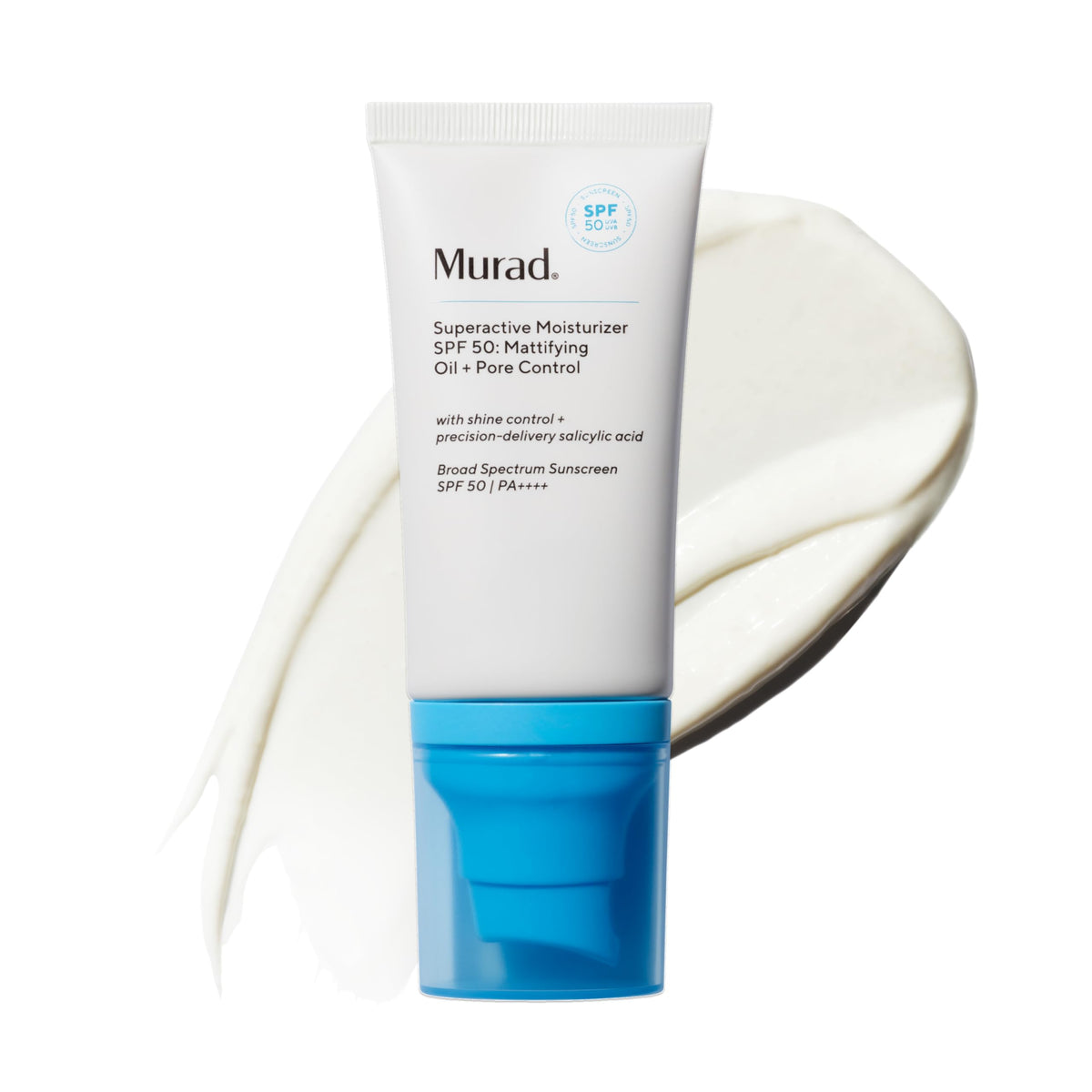 Murad front packaging showing SPF 50 and mattifying benefits for daily protection