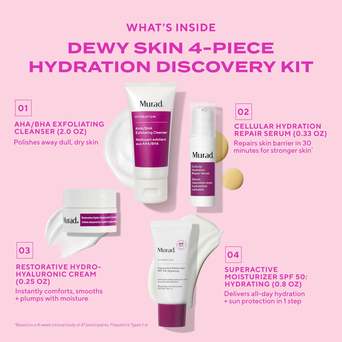Murad hydration serum dropper detail delivering hyaluronic boost for plumping