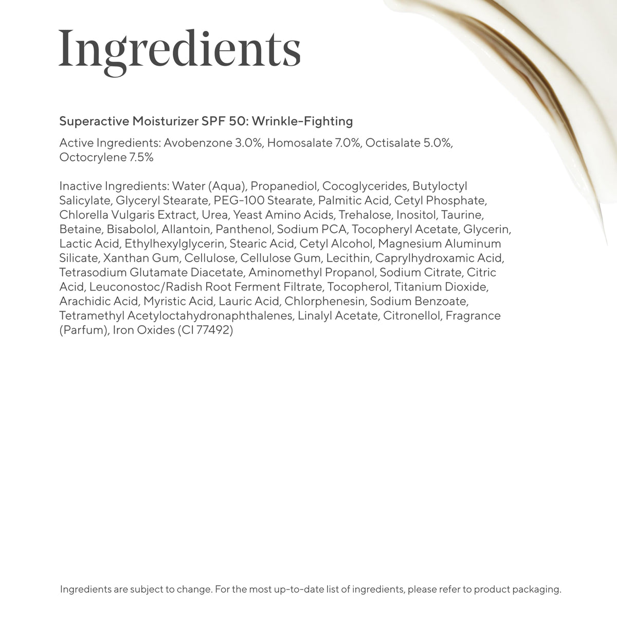 Murad ingredients label close-up highlighting bio-retinoid inclusion