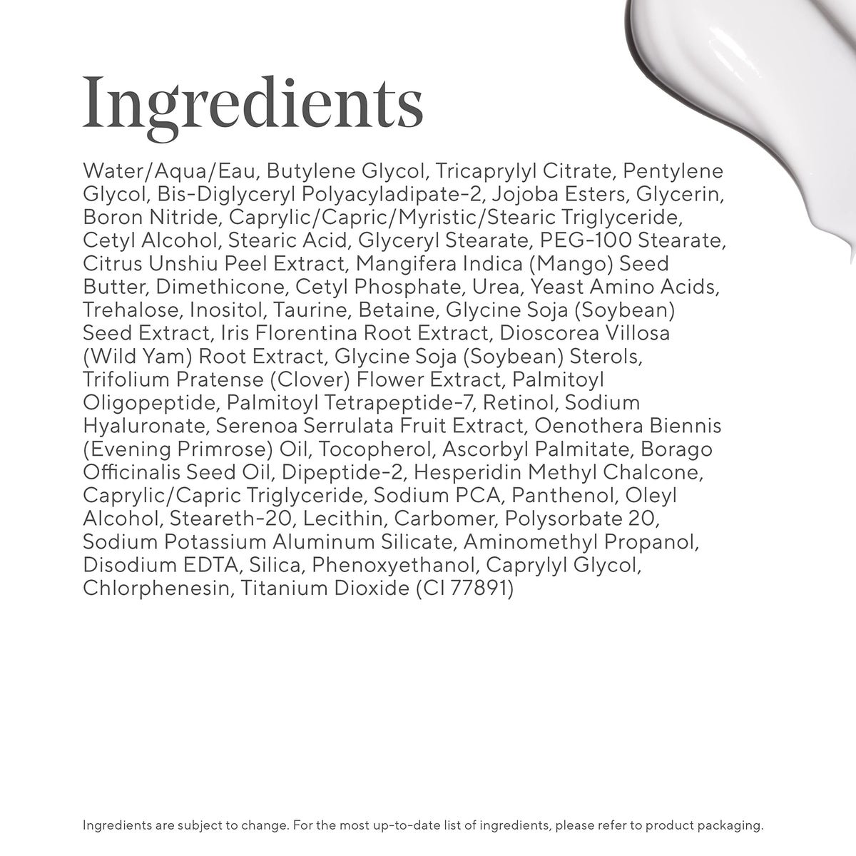 Murad label and ingredients detail highlighting peptides and retinol for targeted benefits
