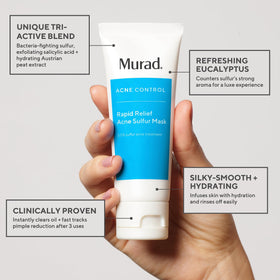 Murad mask tube open with product pour illustrating easy dispensing benefit