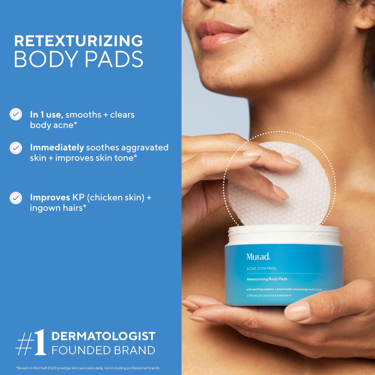 Murad close-up pad texture highlighting gentle exfoliation benefit