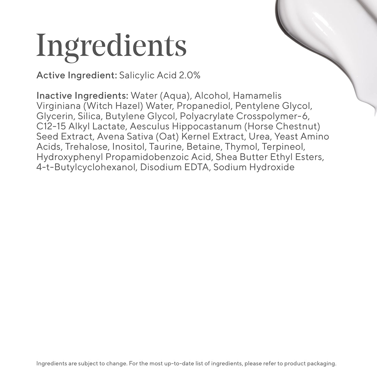 Murad product label close-up showing active salicylic acid and calming extracts