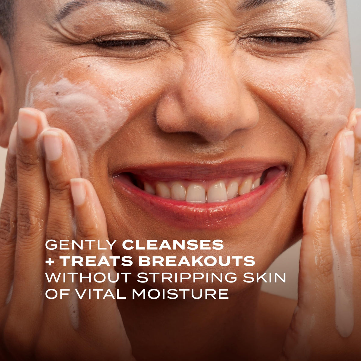 Murad pump dispensing non-foaming cream for comfortable cleansing