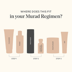 Murad before and after swatch comparison illustrating reduced dark spot appearance