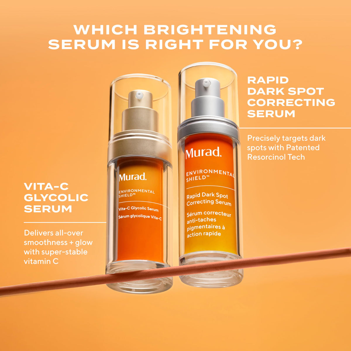 Murad bottle on bathroom vanity with towel, lifestyle shot showing daily routine benefit