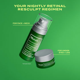 Murad serum on bathroom counter conveying nightly routine benefit