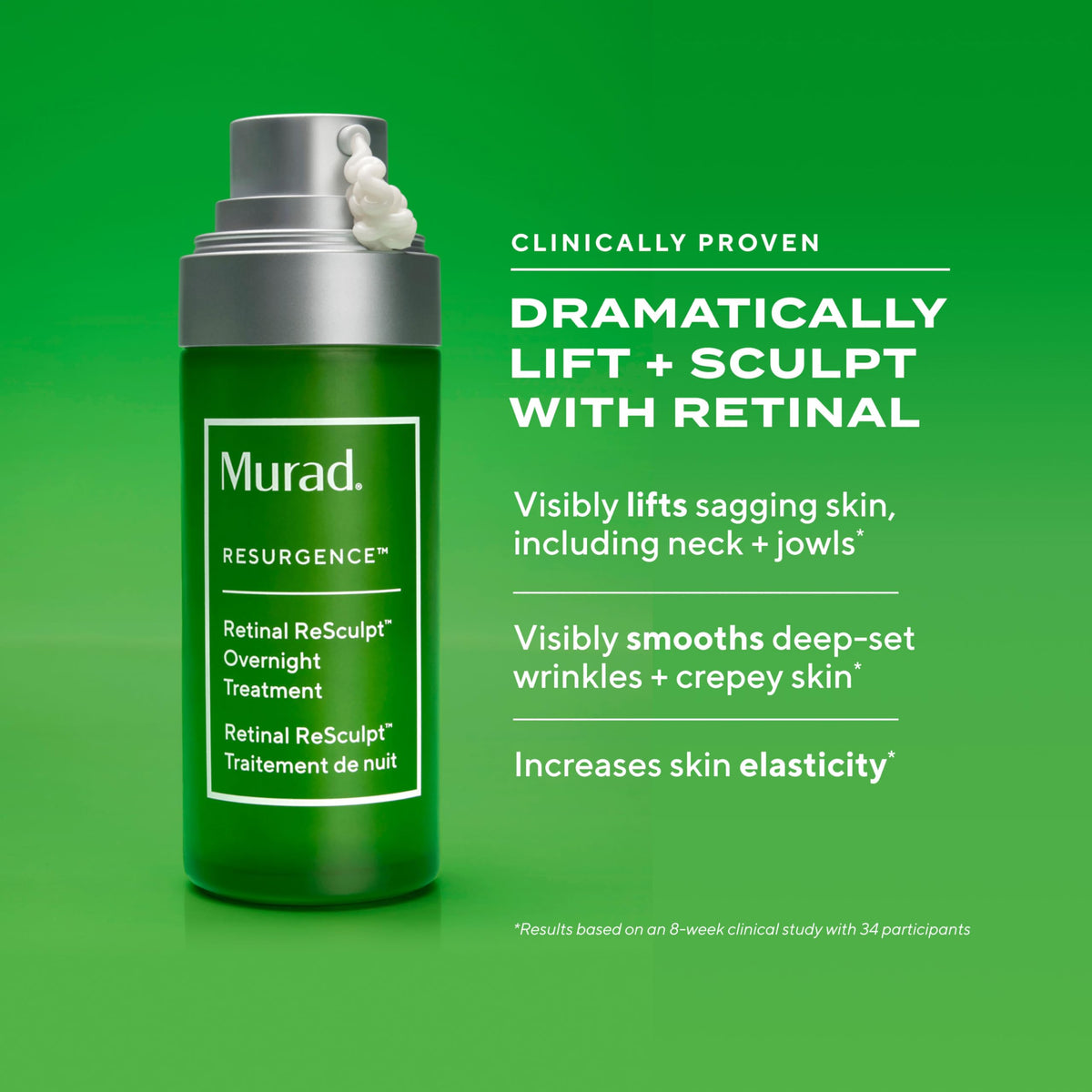 Murad pump and cap detail highlighting controlled dispense benefit