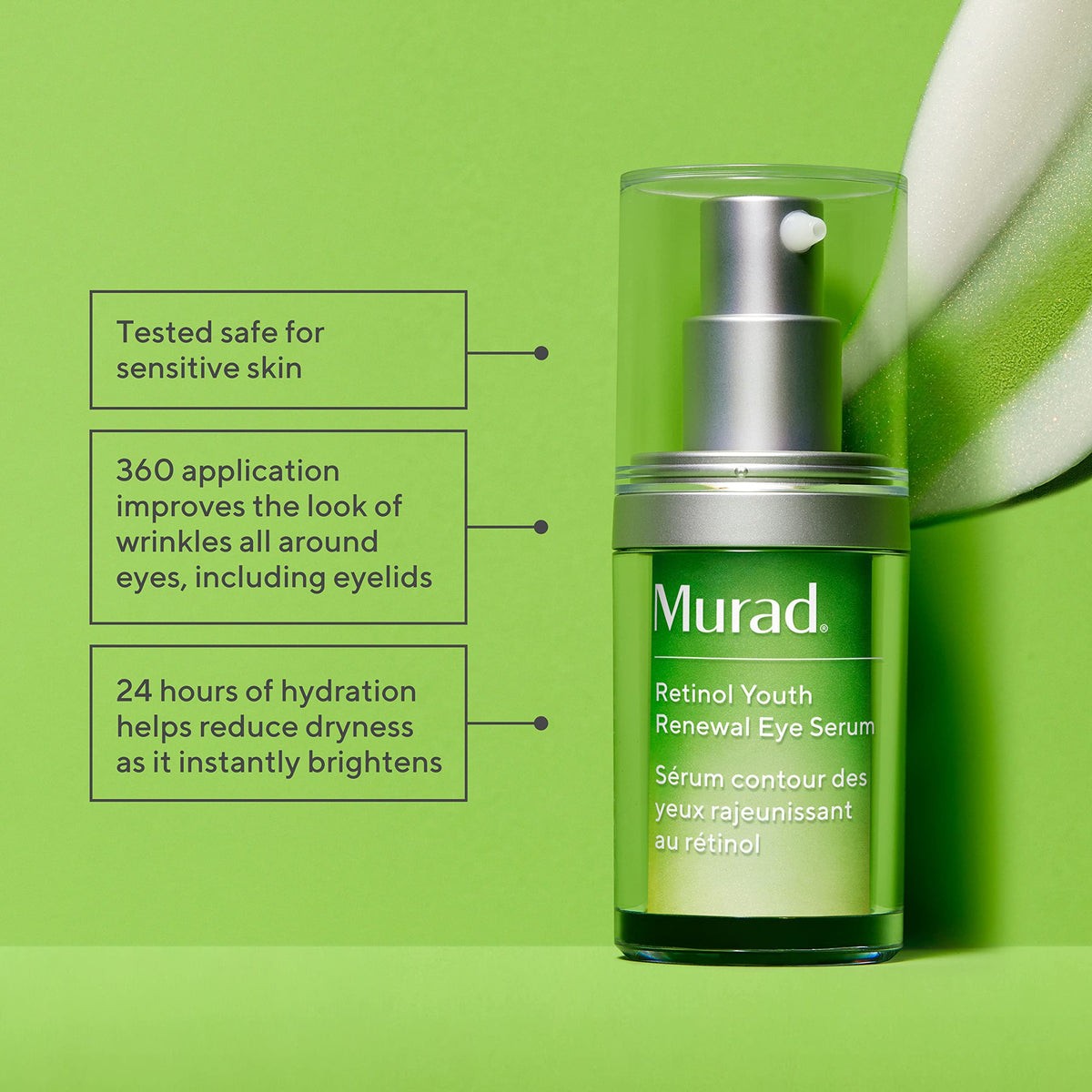 Murad pump dispensing serum drop demonstrating controlled application and hygiene benefit