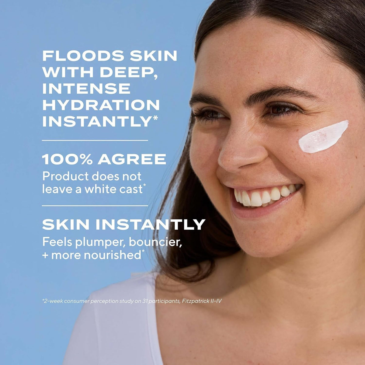 Murad cream spread swatch illustrating lightweight hydration and even coverage
