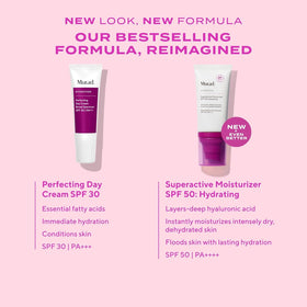 Murad size comparison with everyday items showing travel-friendly 1.7 fl oz