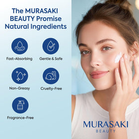 MURASAKI BEAUTY cream texture close-up showing smooth, non-greasy finish