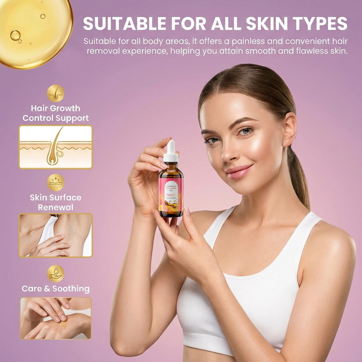 MUREND application on forearm demonstrating soothing aftercare benefit