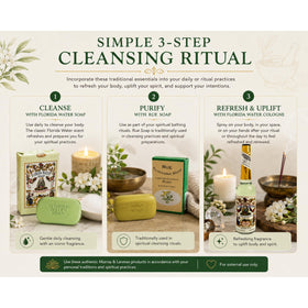 Ritual Cleansing Set on bathroom shelf with Murray & Lanman products for daily care