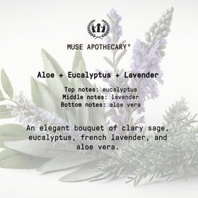 Muse Apothecary bottle on bathroom shelf showing everyday lifestyle appeal