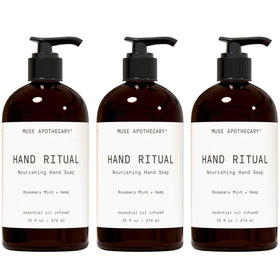Muse Apothecary front label showing rosemary mint hemp fragrance and benefits