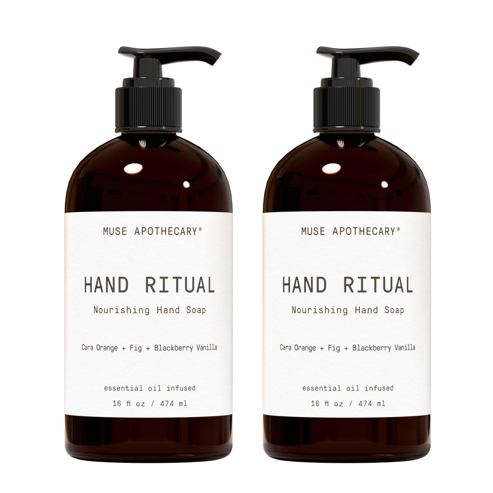 Muse Apothecary front packaging showing 16 oz bottle and calming design benefit: aesthetic display