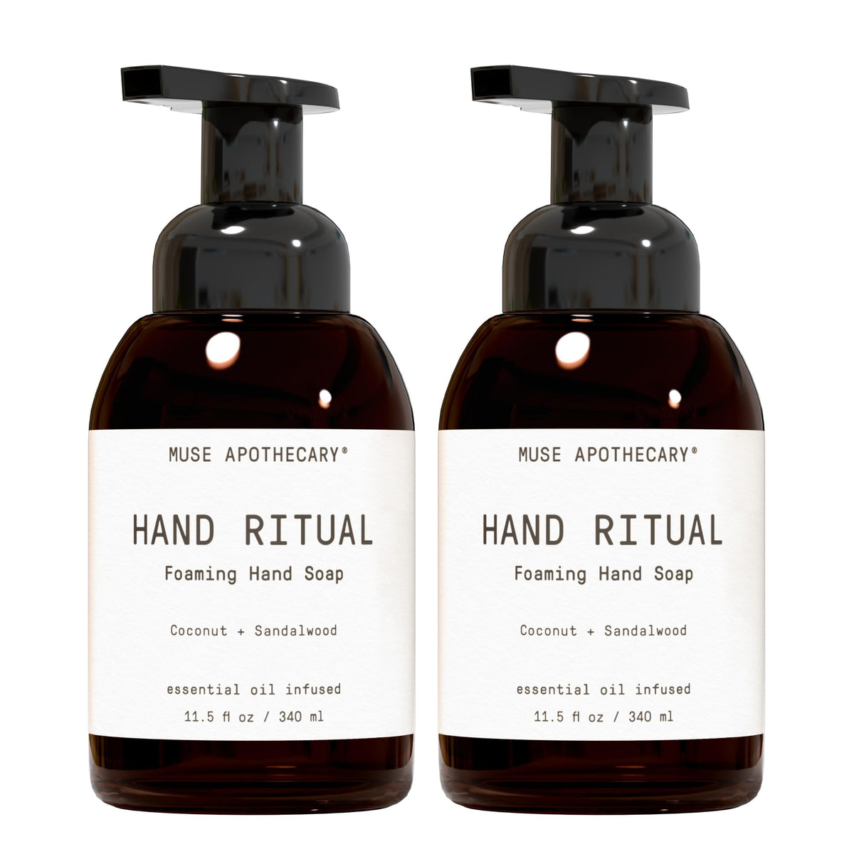 Muse Apothecary front packaging showing coconut and sandalwood scent and clear benefits